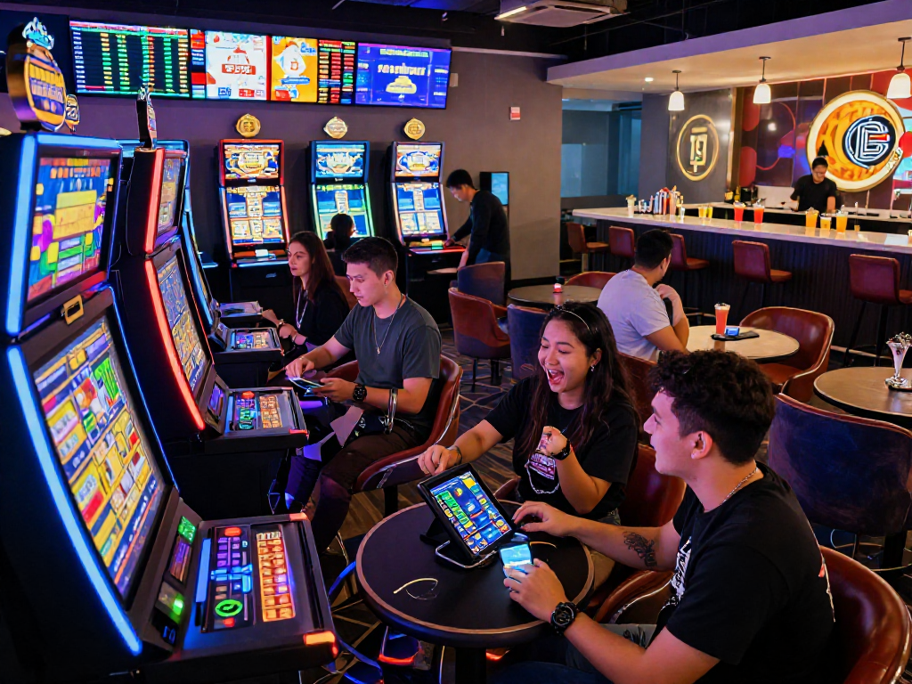 Exciting crypto casino scene with players engaged in vibrant digital gaming activities, showcasing the excitement of cryptocurrency betting