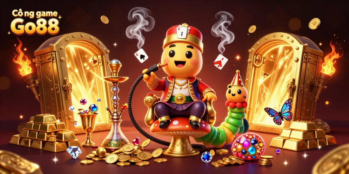 Engage with Cổng game Go88's dynamic gambling scene, showcasing rich graphics and enticing symbols.